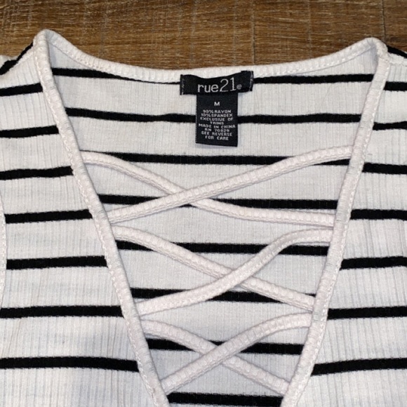 Rue21 stripped tank with cross cut in the front! - Picture 2 of 2